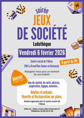 Soirée jeux au centre Social de l'Abise.