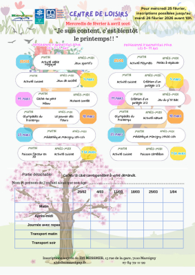 Programme des mercredis de février et mars 2026