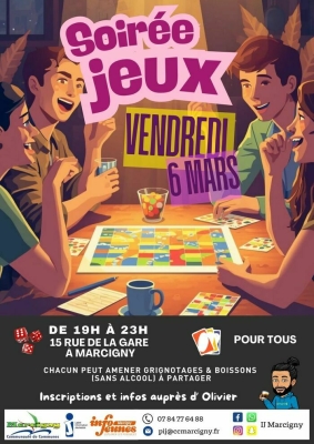 Nouvelle soirée jeux à Marcigny