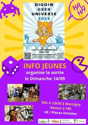 Sortie à DIGOIN GEEK UNIVERSE avec Info Jeunes Marcigny