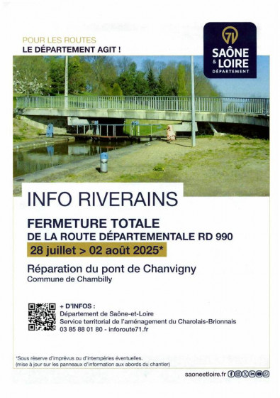Info travaux pont de Chanvigny