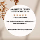 Changement des jours d'ouverture de la mairie